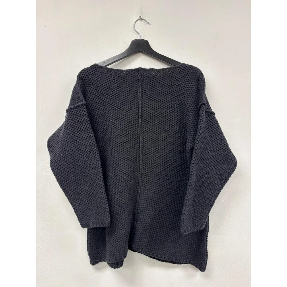 VTG The Limited Sweater Womens Large Black Chunky‎ Knit Boatneck Pullover Casual